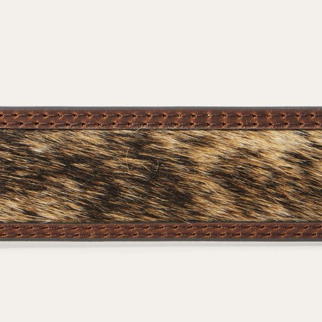 Stetson Hair On Hide Tooled Tab Belt