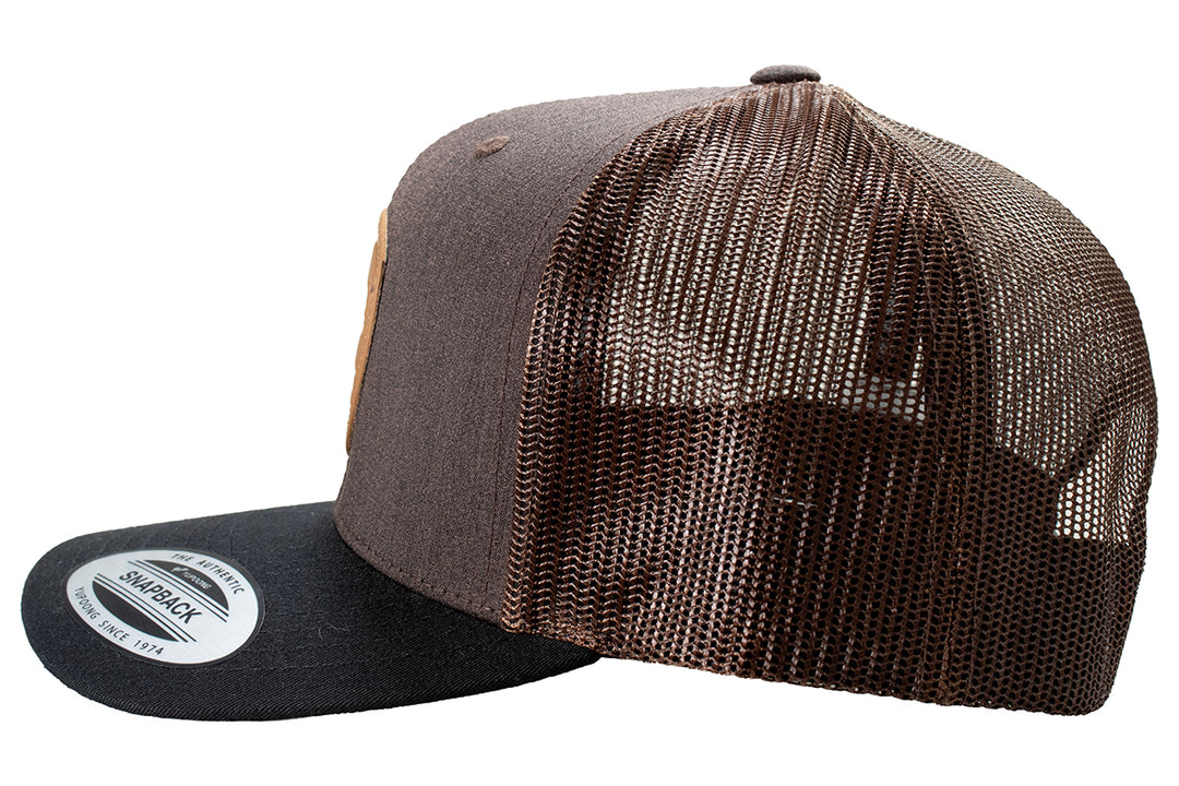 Ariat Brown Leather Shield Logo Patch Ball Cap
