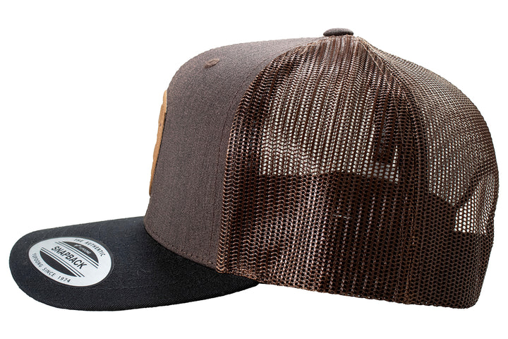 Ariat Brown Leather Shield Logo Patch Ball Cap