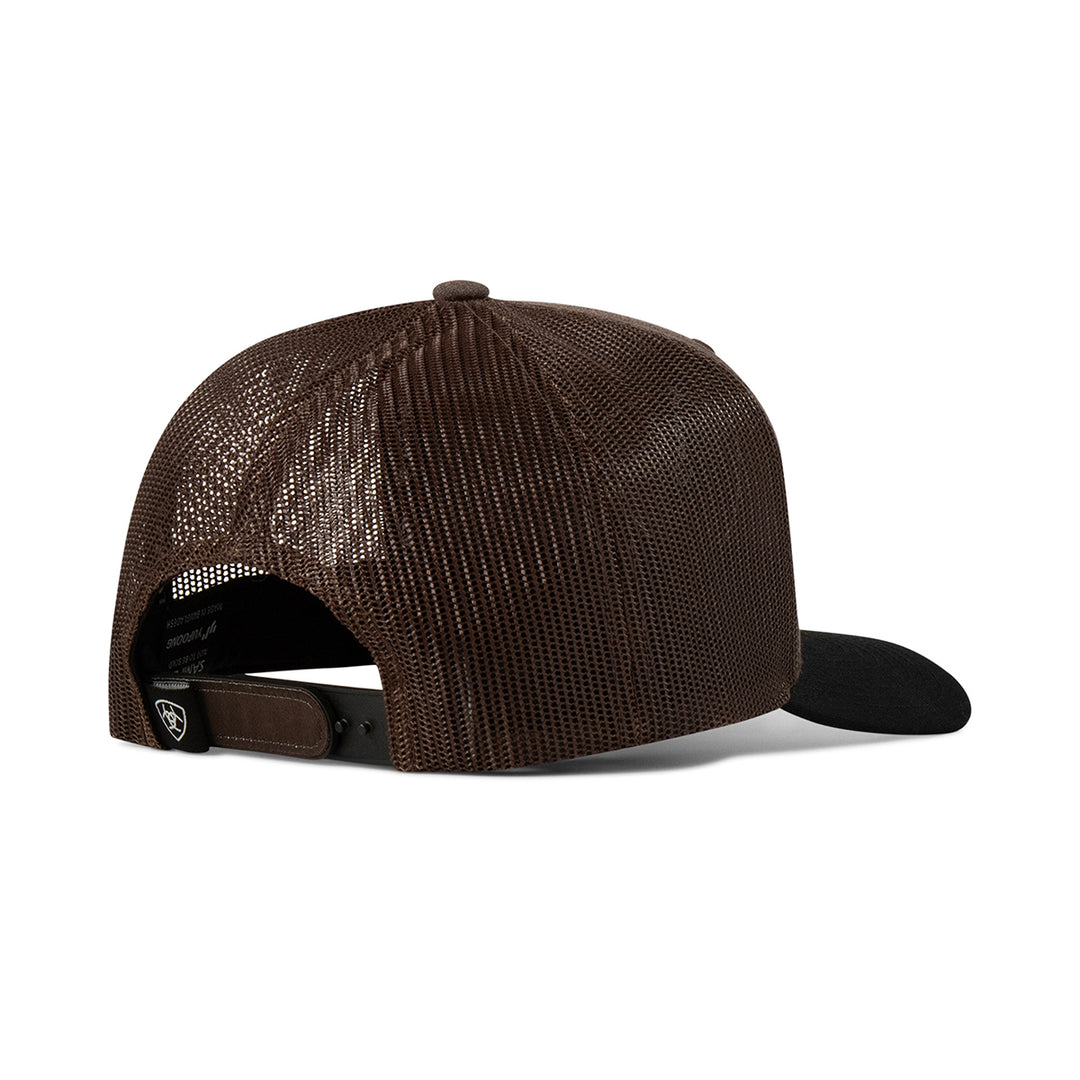 Ariat Brown Leather Shield Logo Patch Ball Cap