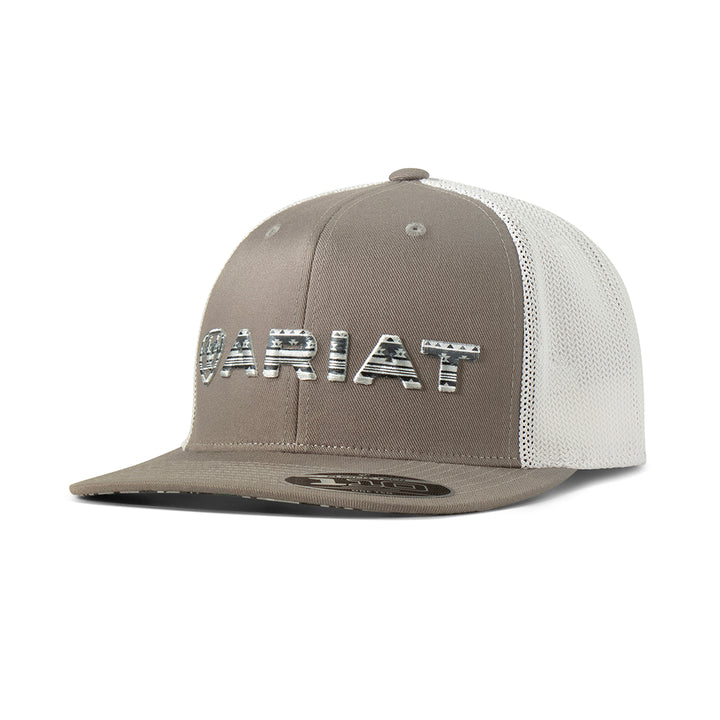 Ariat Grey 3D Embroidered Flex Fit Ball Cap