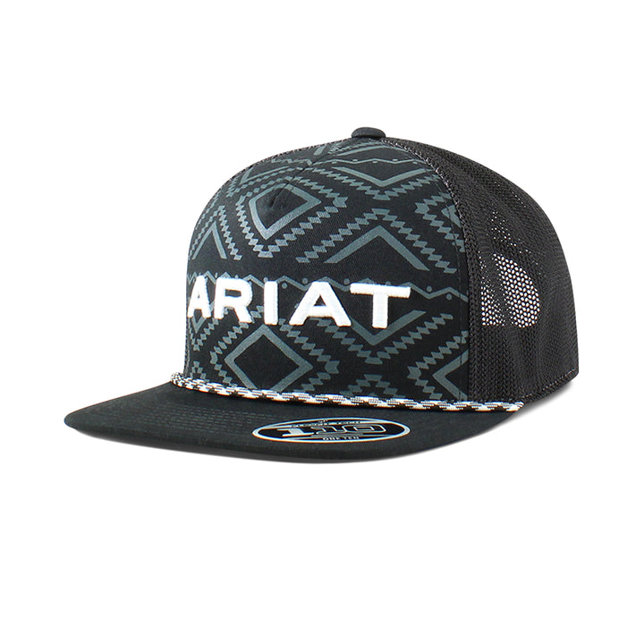 Ariat Black Aztec Print Flex Fit Ball Cap
