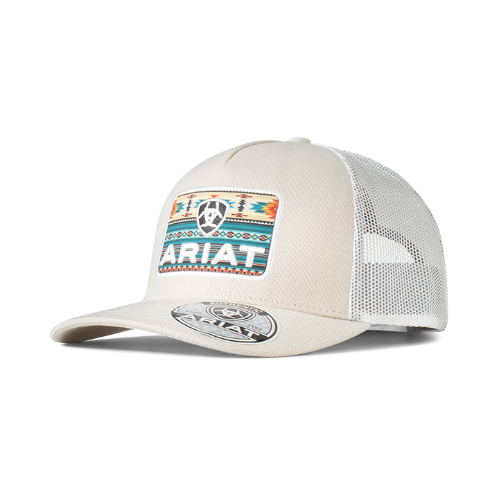 Ariat Beige with Southwest Design Logo Patch Ball Cap