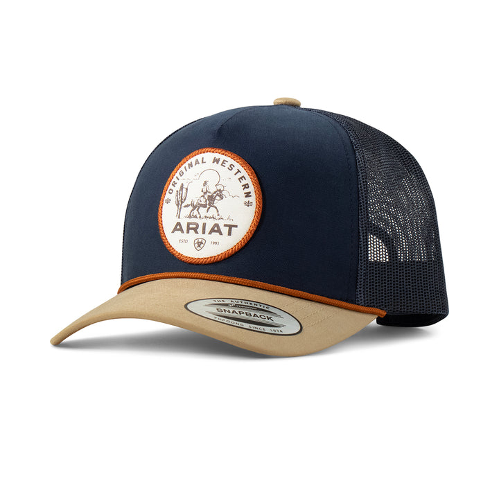Ariat Navy with Desert Scene Patch Ball Cap