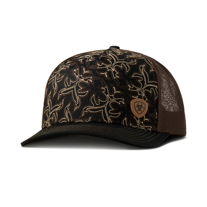 Ariat Black and Brown Stitched Ball Cap