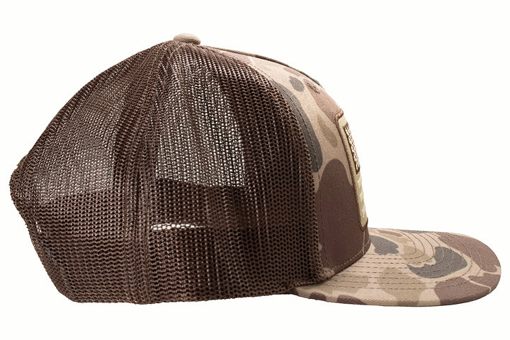 Ariat Camo with Tan Flag Patch Ball Cap