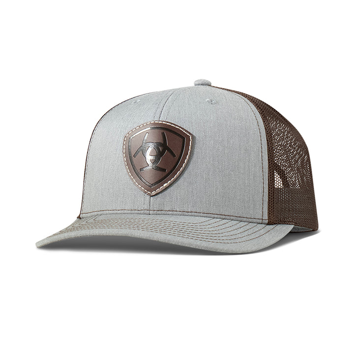 Ariat Light Grey Embossed Shield Patch Ball Cap
