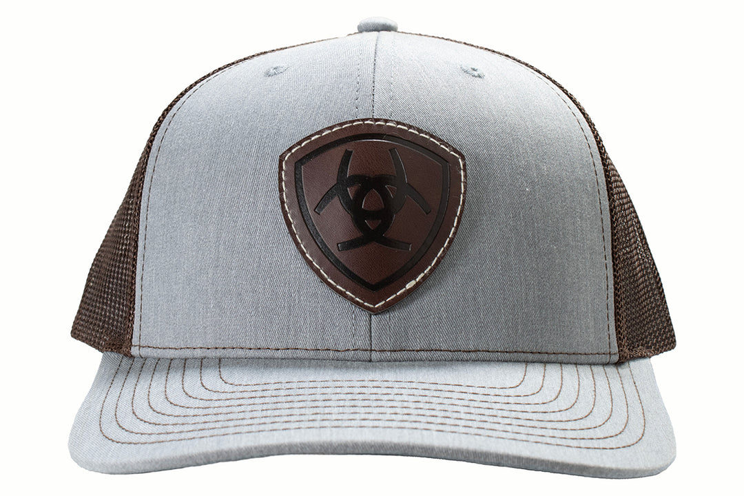 Ariat Light Grey Embossed Shield Patch Ball Cap