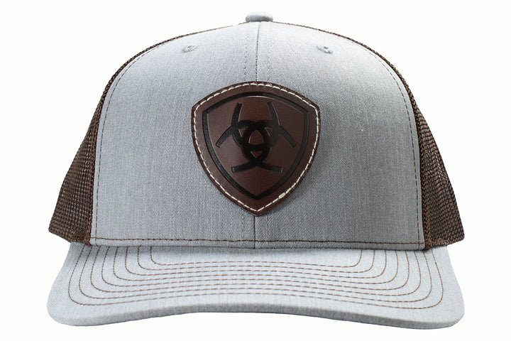 Ariat Light Grey Embossed Shield Patch Ball Cap
