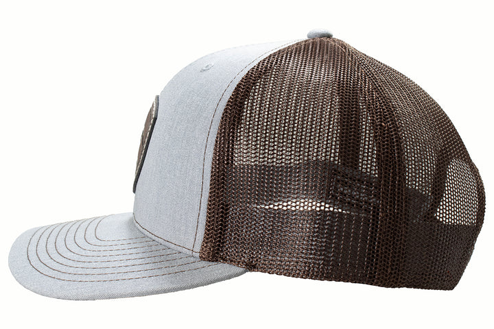 Ariat Light Grey Embossed Shield Patch Ball Cap