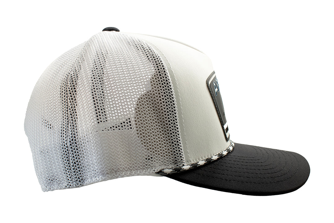 Ariat White with Rubber Filigree Logo Patch FlexFit Ball Cap