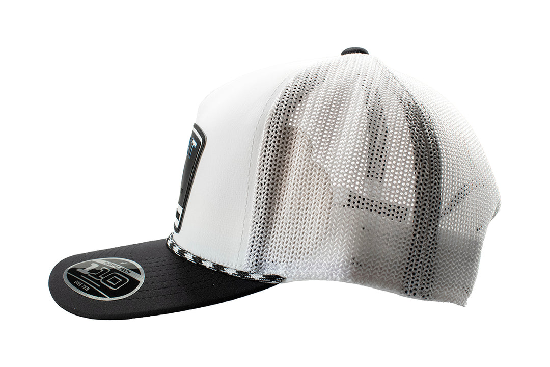 Ariat White with Rubber Filigree Logo Patch FlexFit Ball Cap