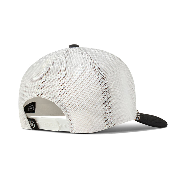 Ariat White with Rubber Filigree Logo Patch FlexFit Ball Cap