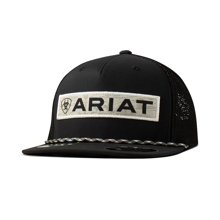 Ariat Black with Grey Desert Scene Patch FlexFit Ball Cap