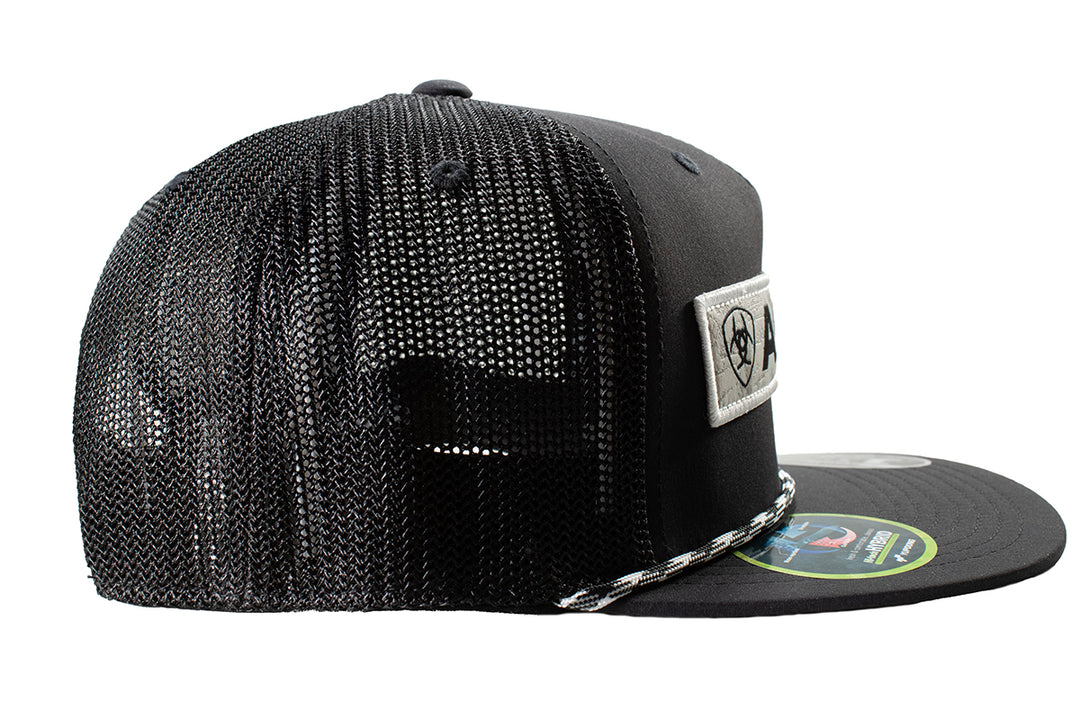 Ariat Black with Grey Desert Scene Patch FlexFit Ball Cap