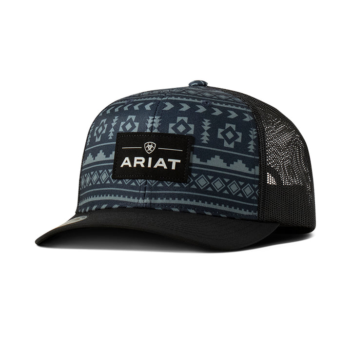 Ariat Navy Southwest Print Ball Cap
