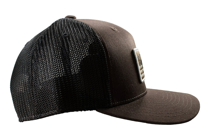 Ariat Brown with American Flag Patch FlexFit Ball Cap