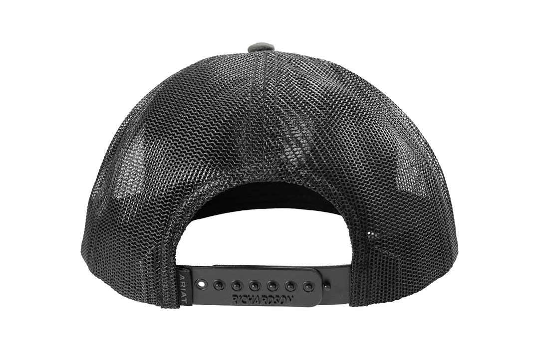 Ariat Black and Grey 3D Embroidered American Flag Shield Patch Ball Cap