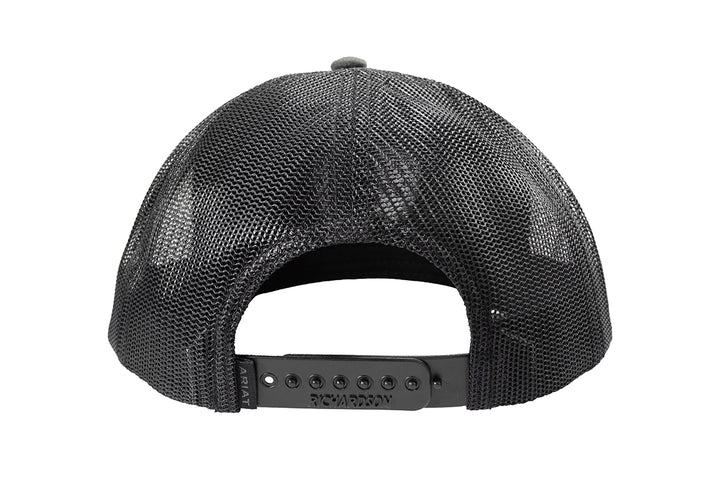 Ariat Black and Grey 3D Embroidered American Flag Shield Patch Ball Cap