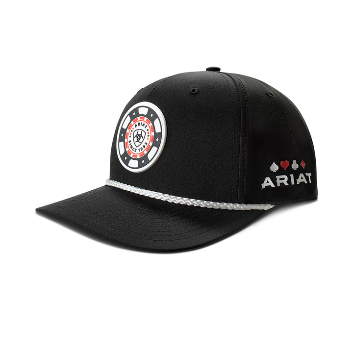 Ariat Black with Rubber Poker Chip Patch Ball Cap