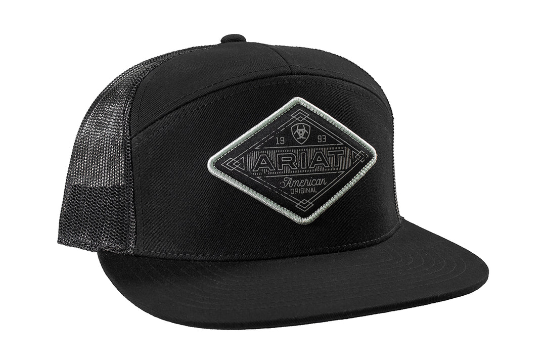 Ariat Black with Diamond Screen Printed Patch Ball Cap