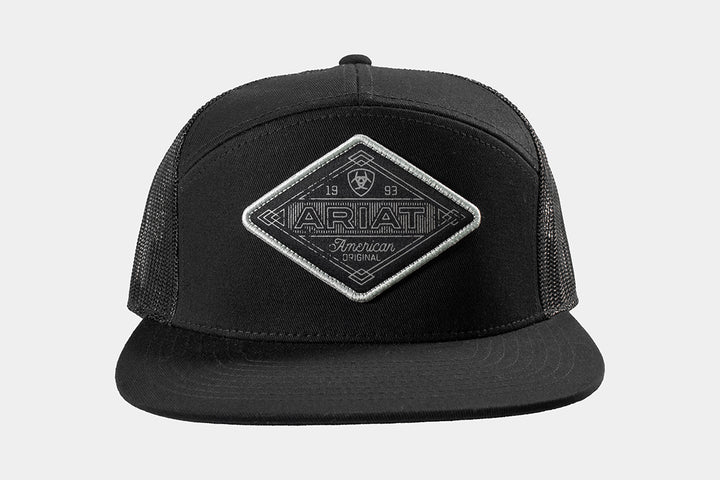 Ariat Black with Diamond Screen Printed Patch Ball Cap