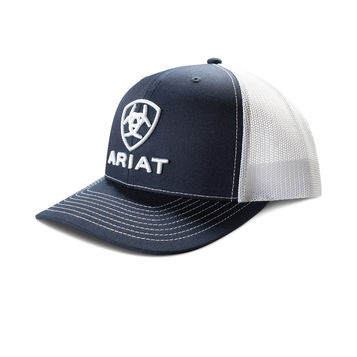 Ariat Navy with White 3D Embroidered Logo Ball Cap