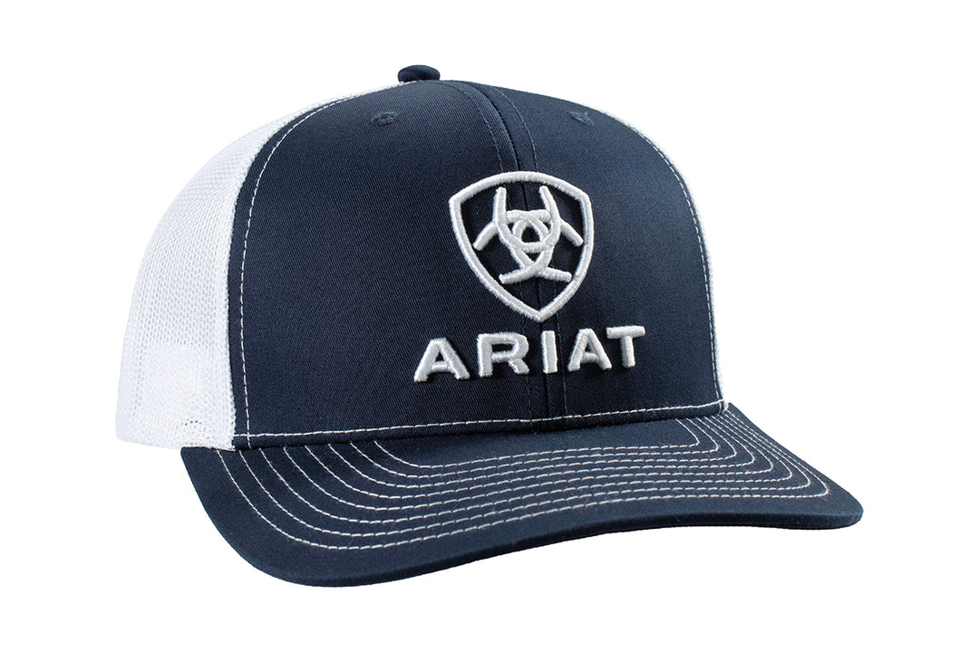 Ariat Navy with White 3D Embroidered Logo Ball Cap