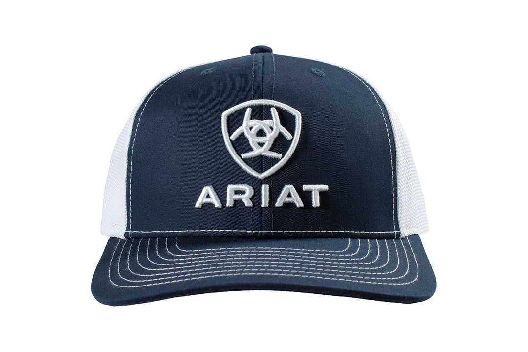 Ariat Navy with White 3D Embroidered Logo Ball Cap