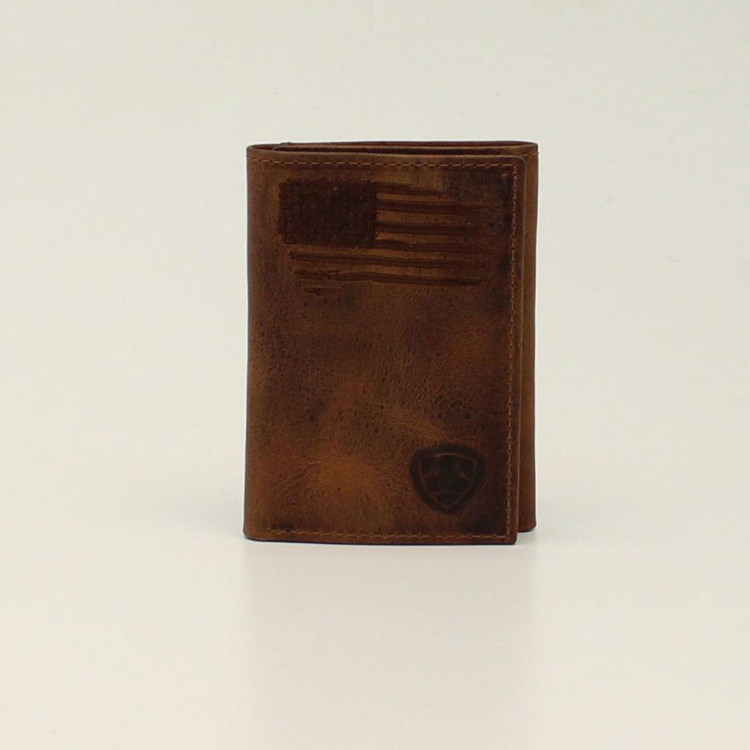 Ariat Distressed Patriot Flag Trifold Wallet