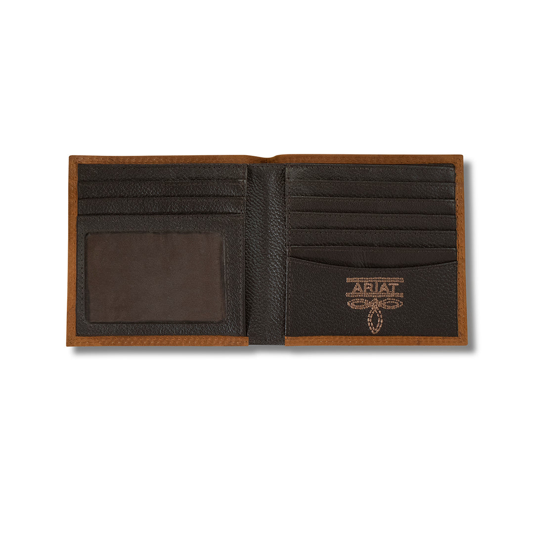 Ariat Tan with Flag Patch Bi-fold Wallet