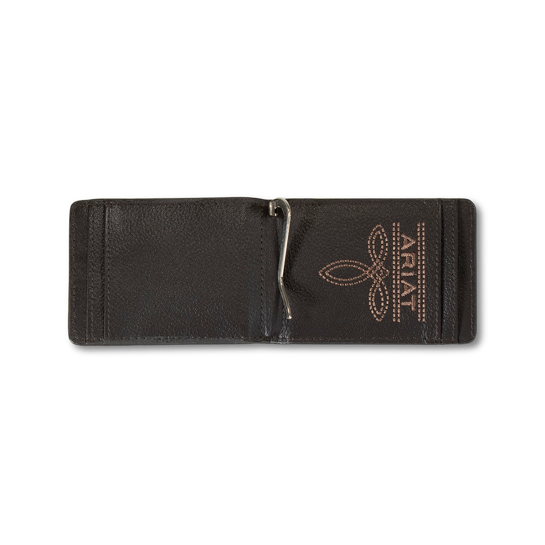 Ariat Brown Large Logo Money Clip Wallet