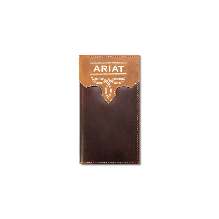 Ariat Brown Crazy Horse Leather Overlaid Rodeo Wallet - West 20 Saddle Co.