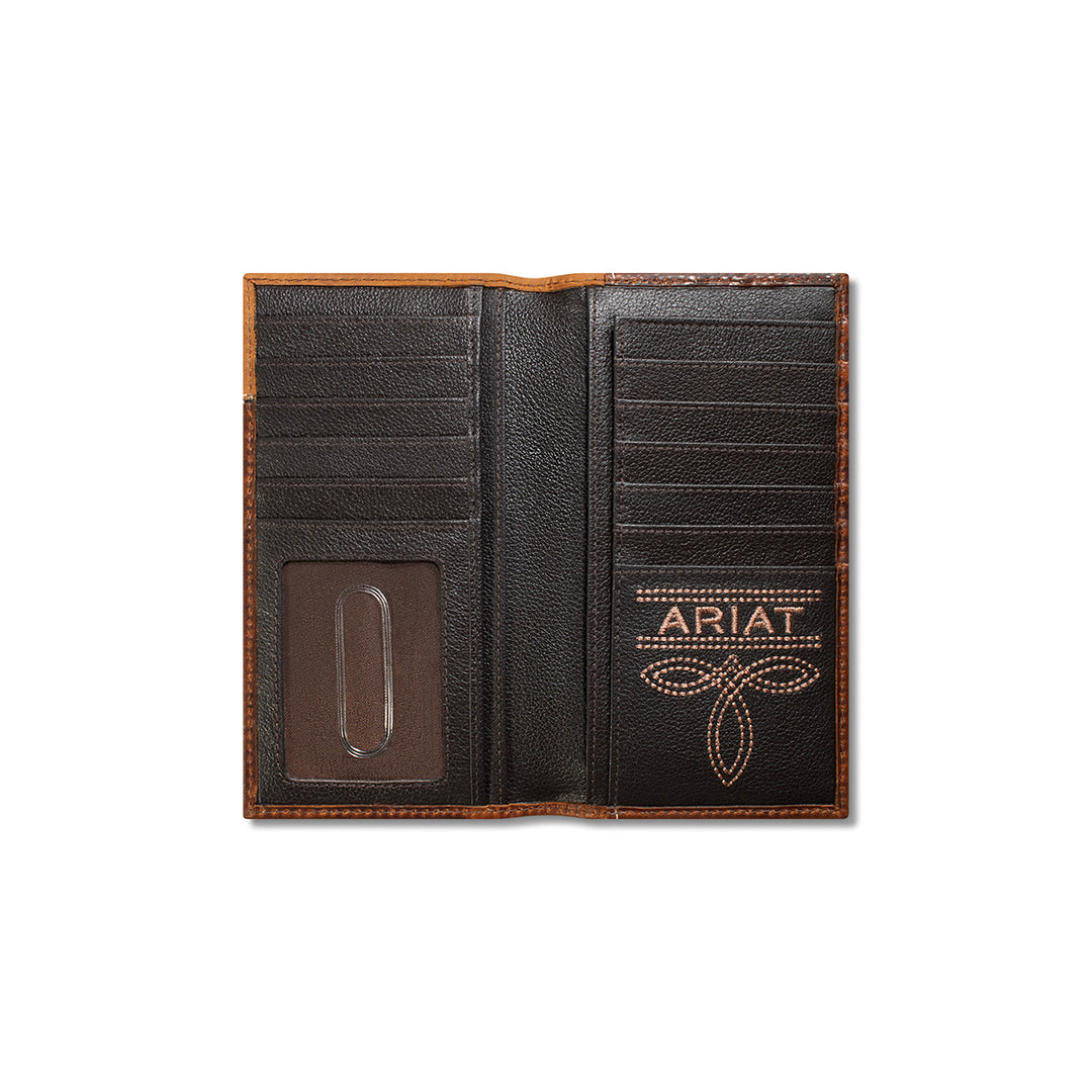 Ariat Brown Crazy Horse Leather Overlaid Rodeo Wallet - West 20 Saddle Co.