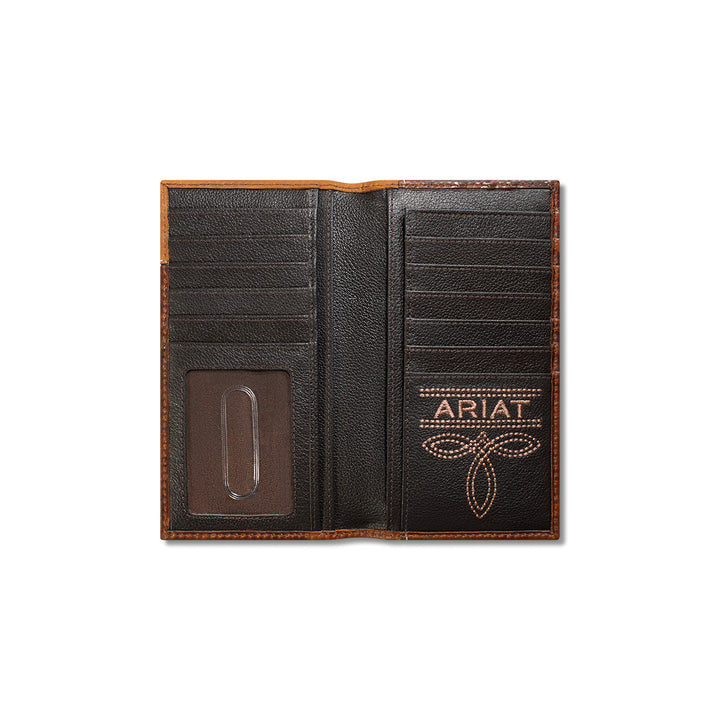 Ariat Brown Crazy Horse Leather Overlaid Rodeo Wallet - West 20 Saddle Co.