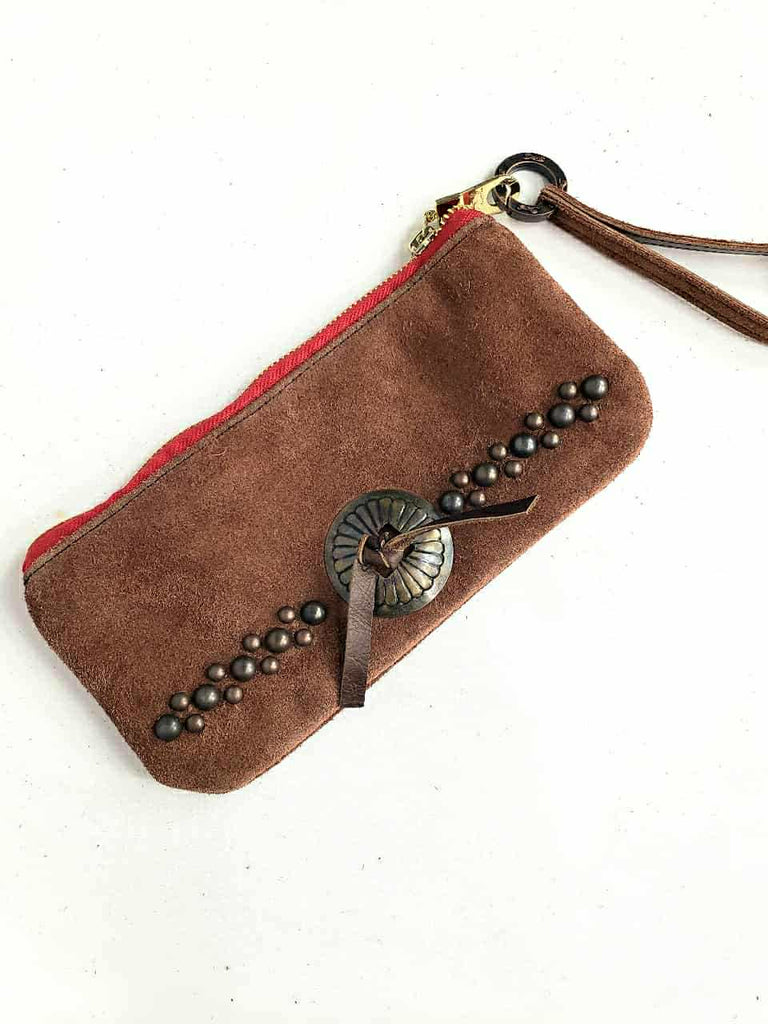 KurtMen Cognac Suede with Bronze Concho Wristlet – West 20 Saddle