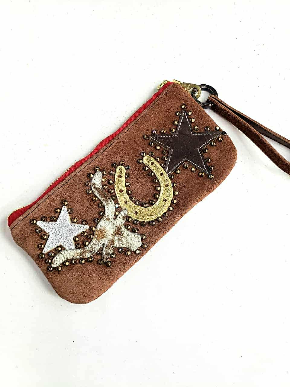 KurtMen Cognac Suede Stockyards Wristlet