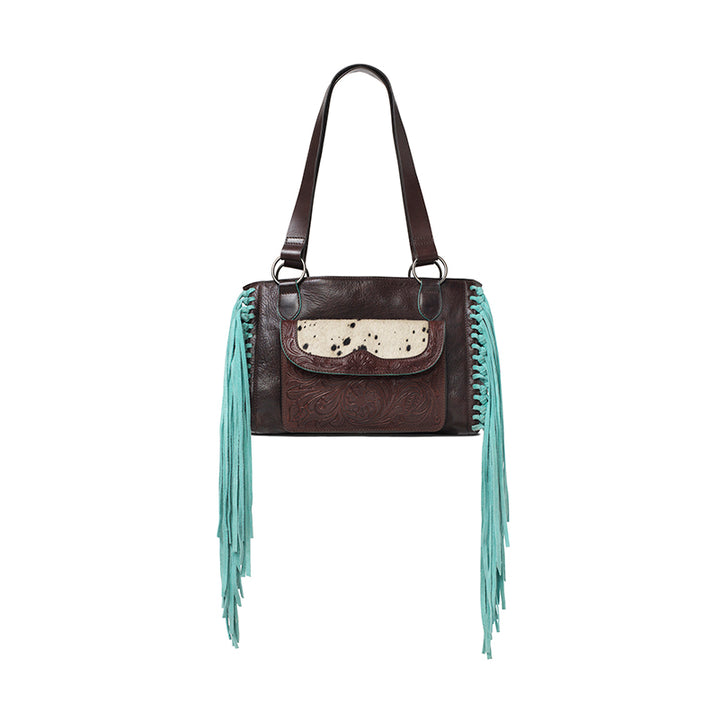 Ariat Brown Willa Satchel with Turquoise Fringe