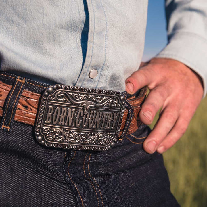 Montana Silversmiths Born Country Attitude Belt Buckle