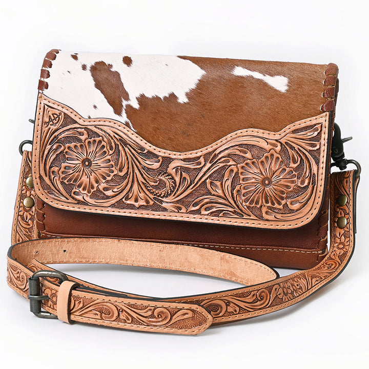 American Darling Hair On Genuine Western Leather Crossbody Wallet