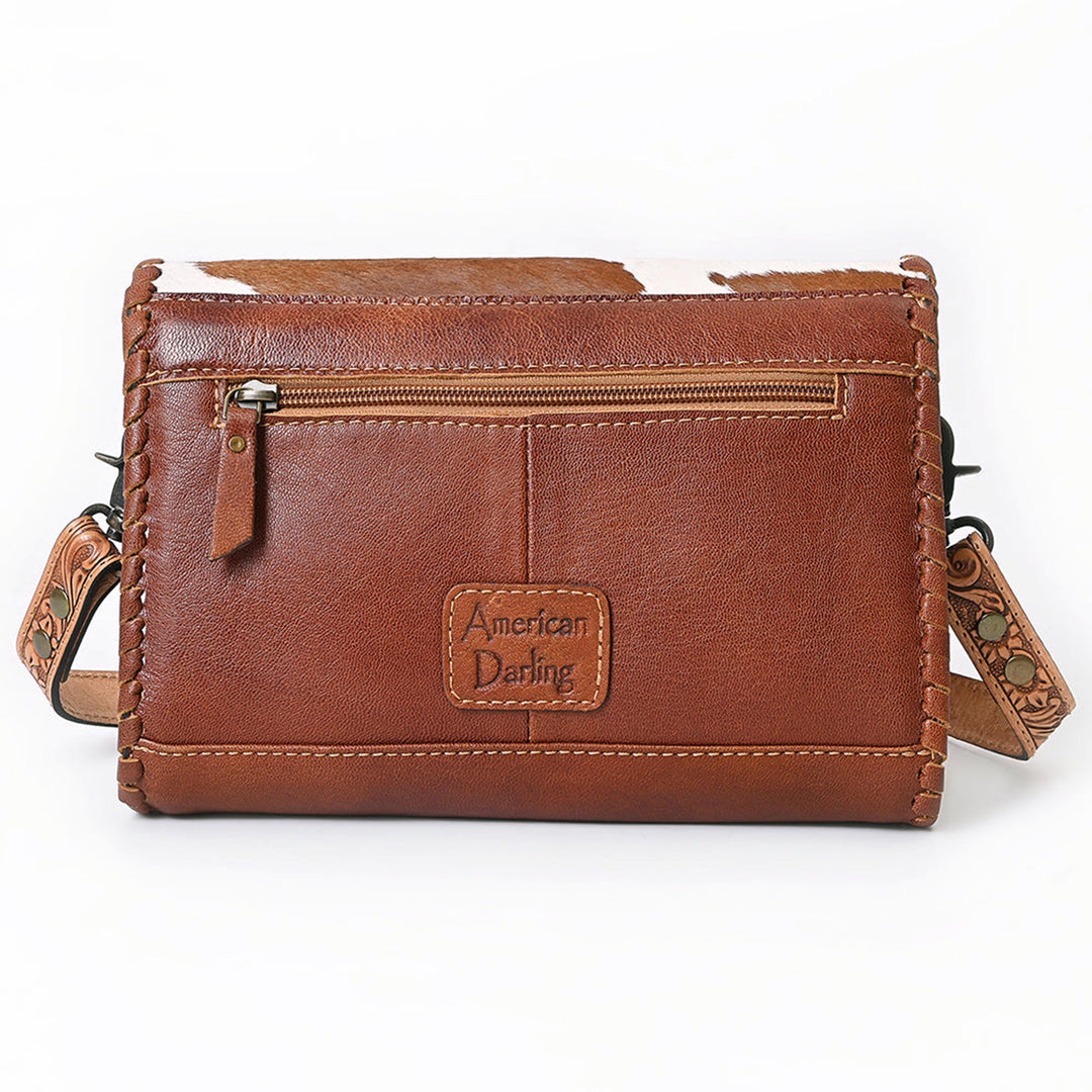 American Darling Hair On Genuine Western Leather Crossbody Wallet