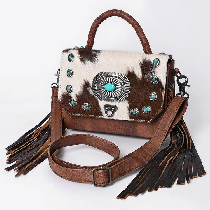American Darling Hair-On with Turquoise Conchos Leather Bag