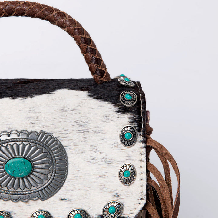 American Darling Hair-On with Turquoise Conchos Leather Bag