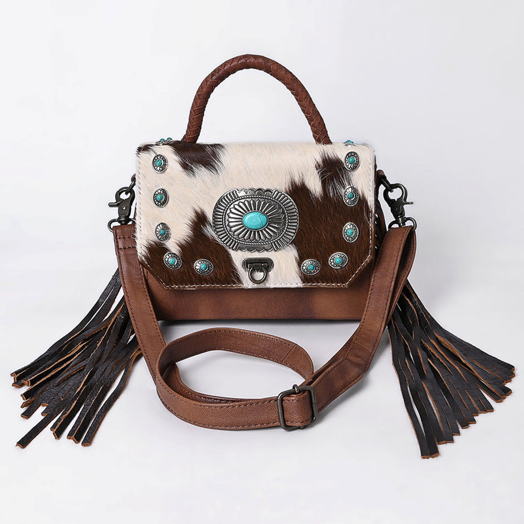 American Darling Hair-On with Turquoise Conchos Leather Bag