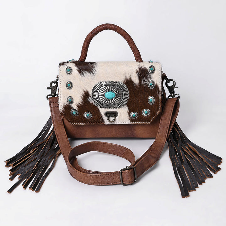 American Darling Hair-On with Turquoise Conchos Leather Bag