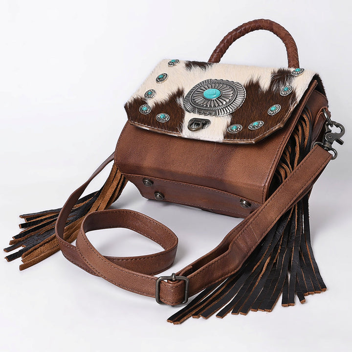 American Darling Hair-On with Turquoise Conchos Leather Bag