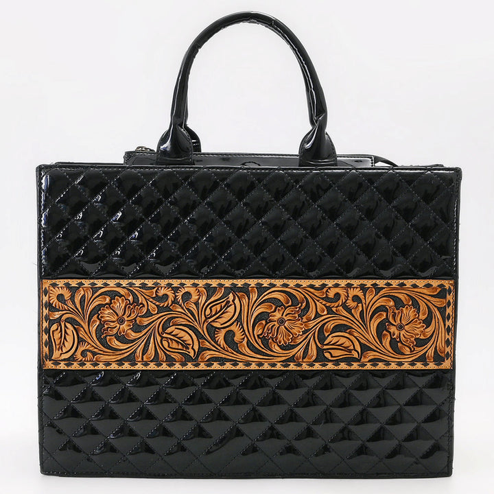 American Darling Shiny Black Quilted Leather Bag