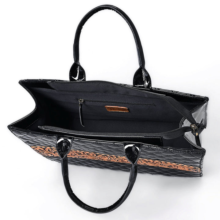 American Darling Shiny Black Quilted Leather Bag