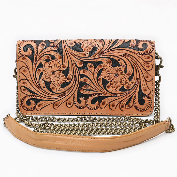 American Darling Western Floral Tooled Crossbody Wallet