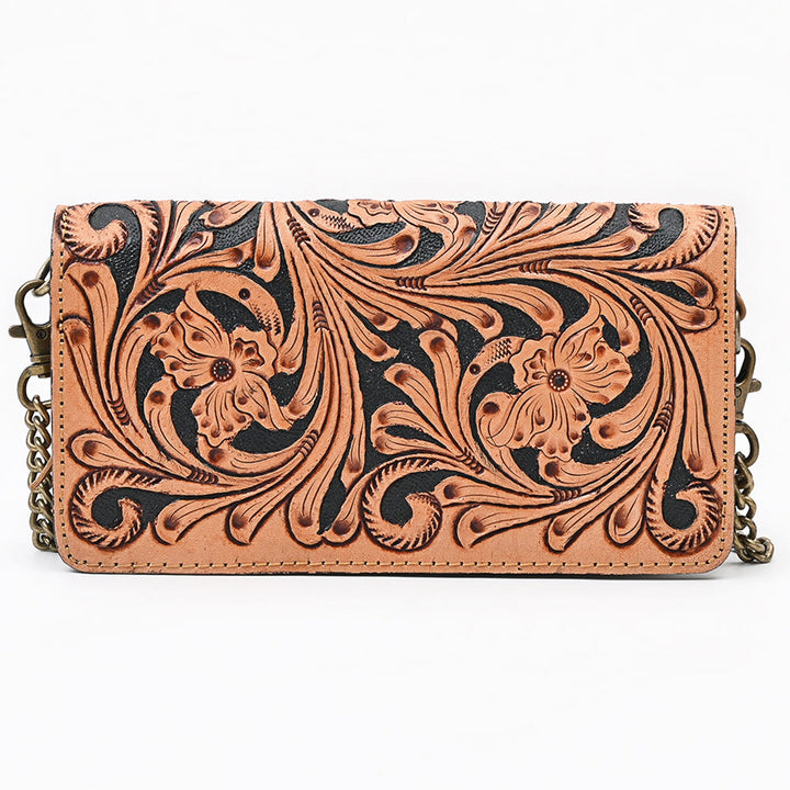 American Darling Western Floral Tooled Crossbody Wallet